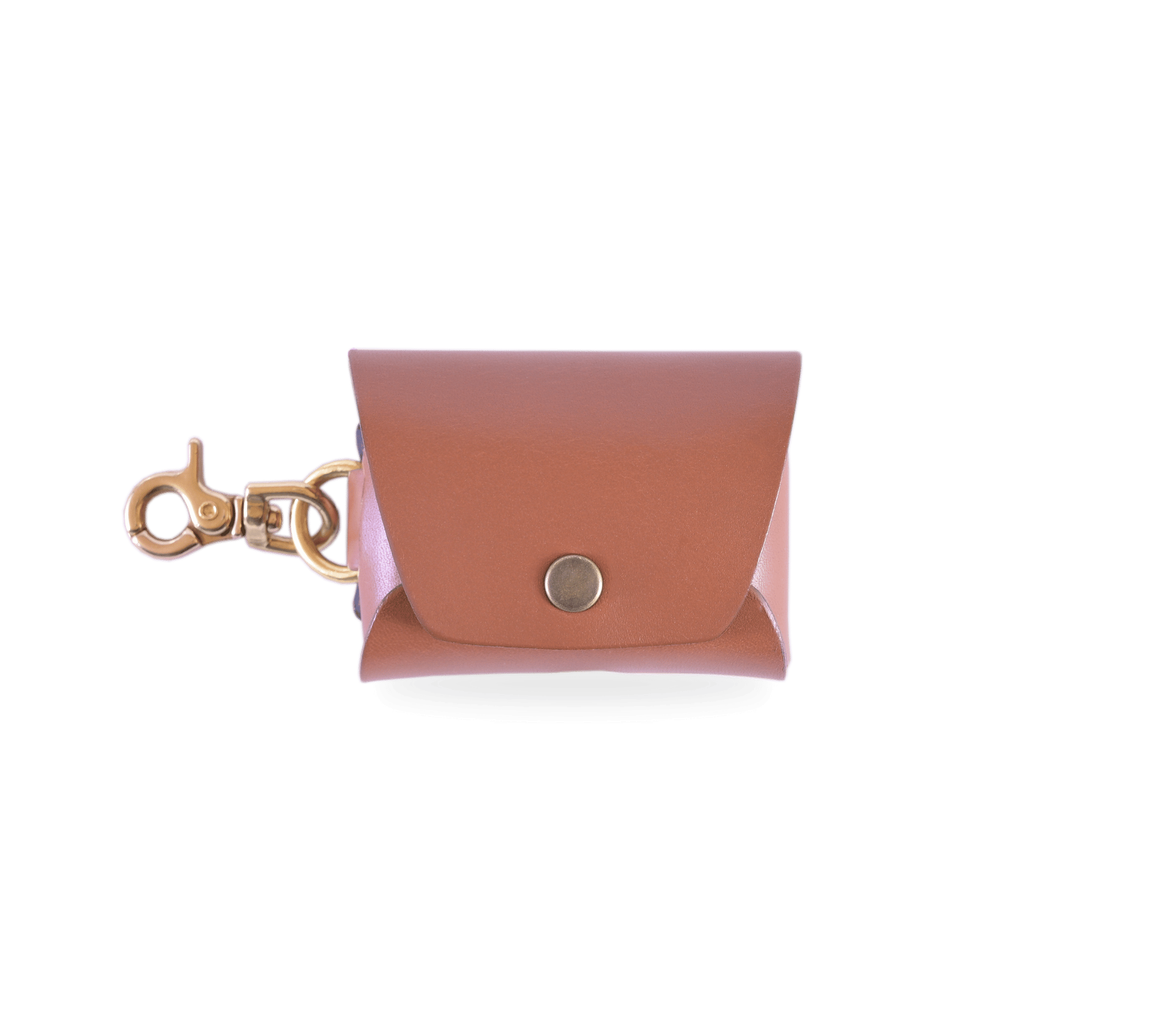 Case for Airpods in brown Italian leather with messing clip, fits for AirPods Pro 2, AirPods Pro 3 and AirPods 4.