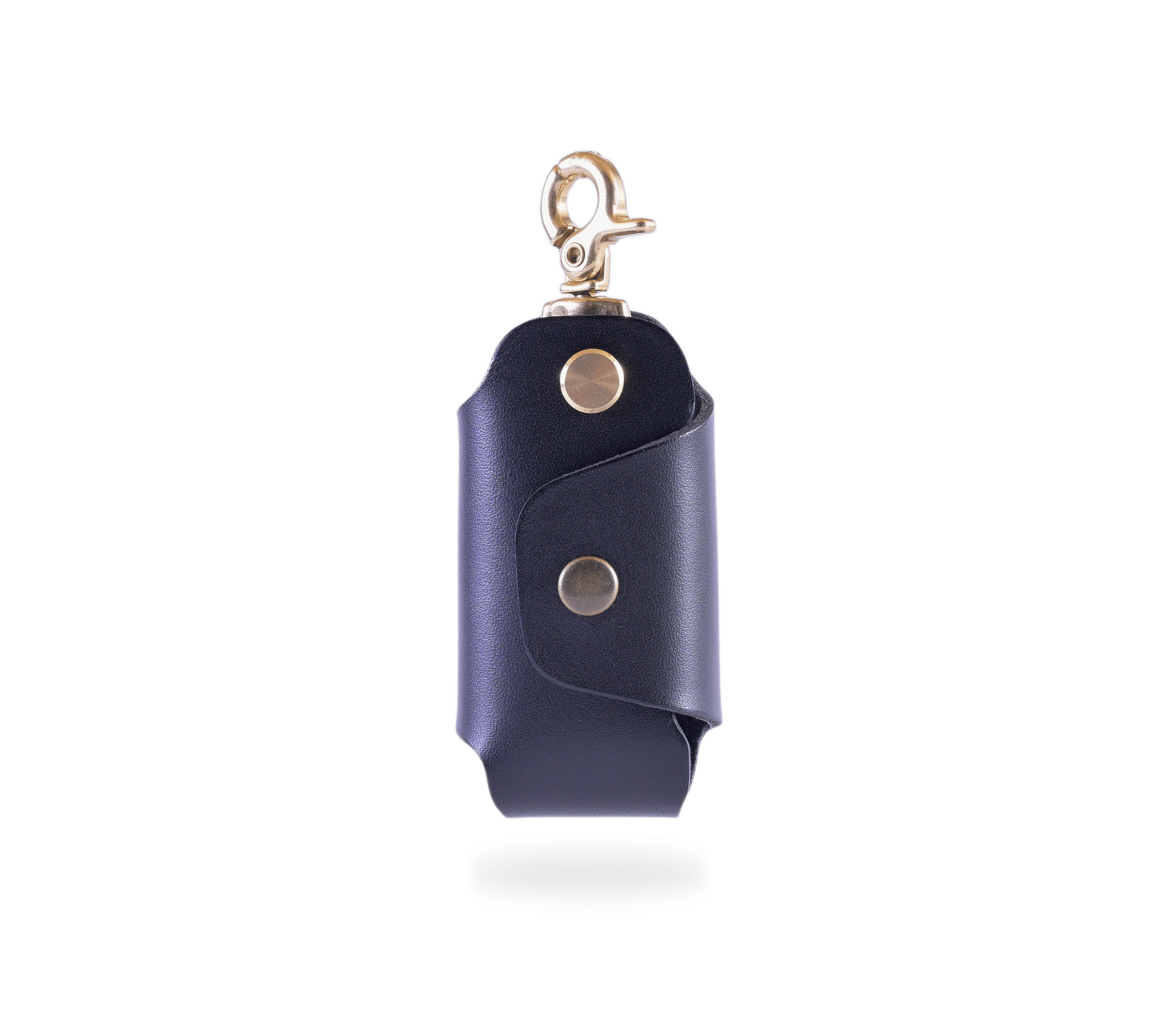 Leather Key Holder in Black with brass clip by Nitmoi