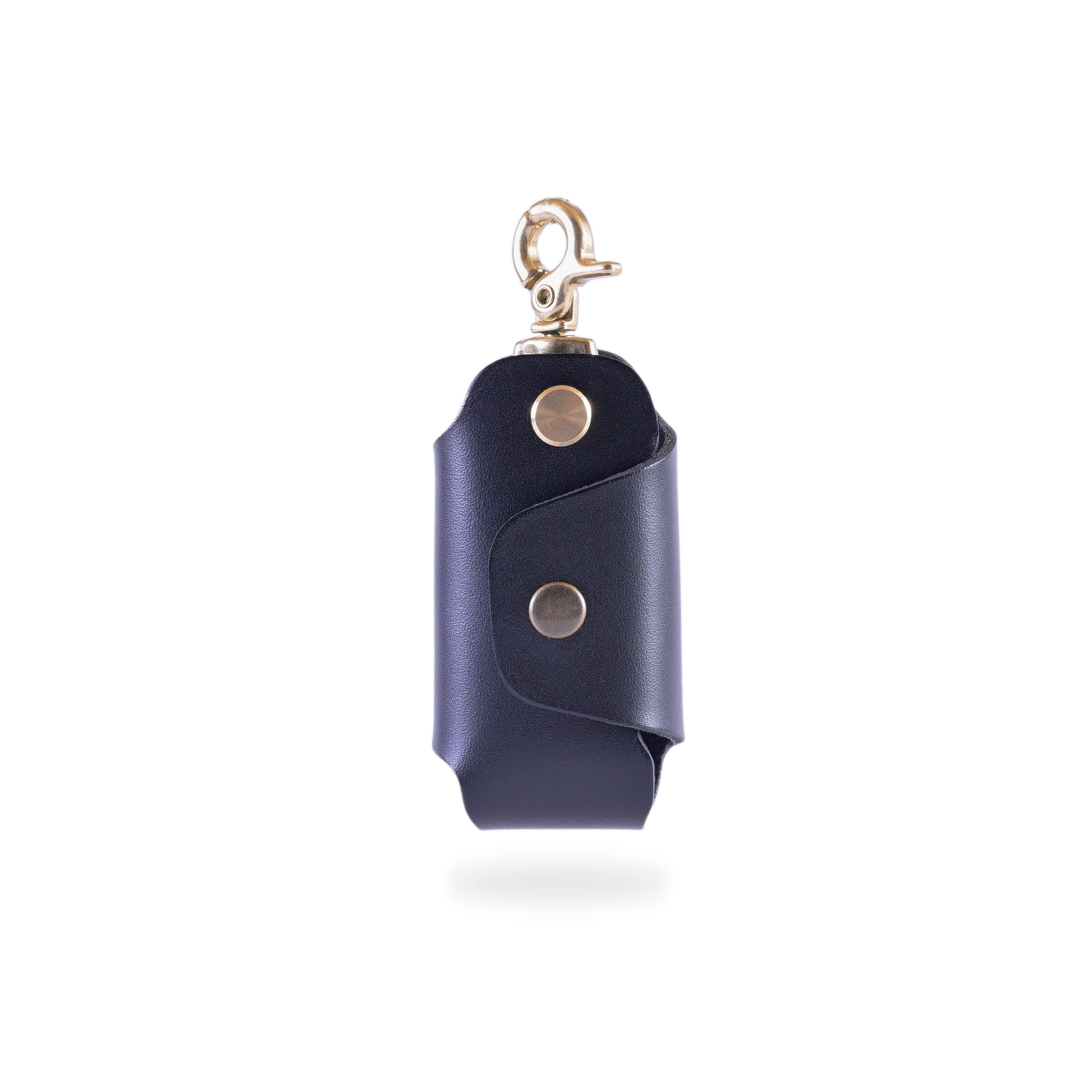 Leather Key Holder in Black with brass clip by Nitmoi